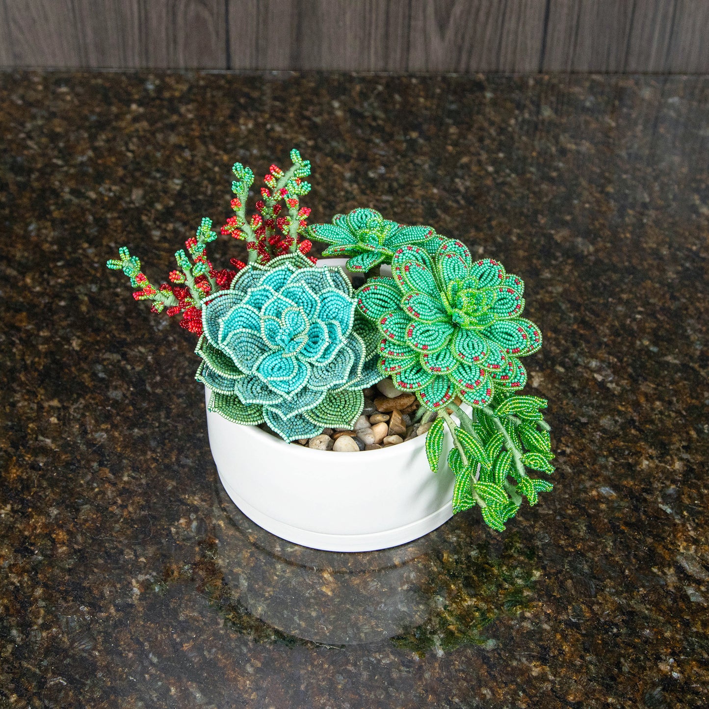 French Beaded Succulent Garden