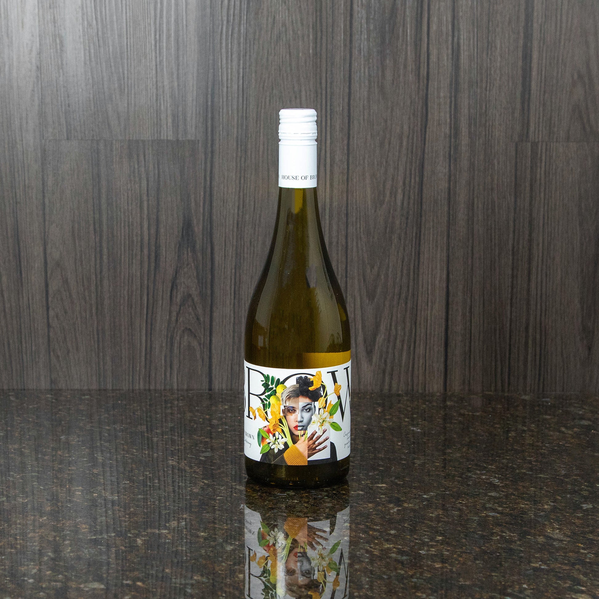 a bottle of chardonnay wine