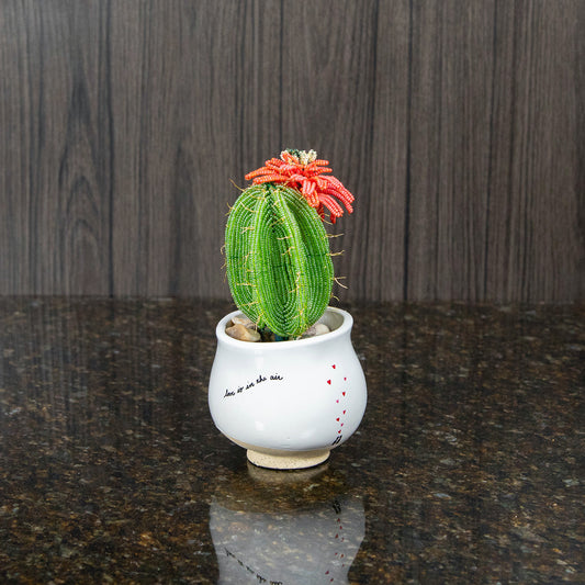 Light Green French Beaded Cactus