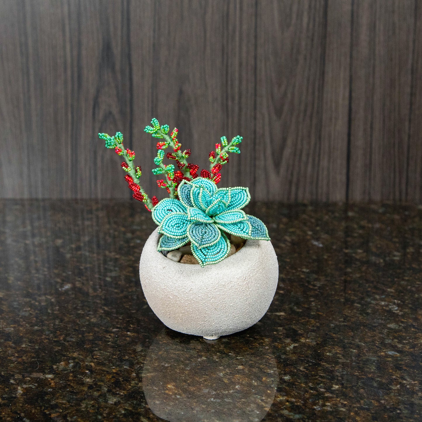 Smaller French Beaded Succulent